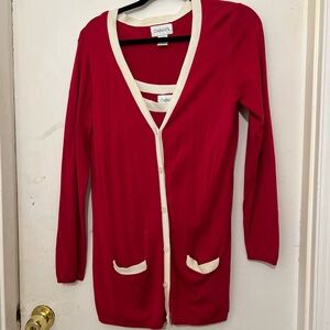 Chadwicks Red Cardigan Sweater set